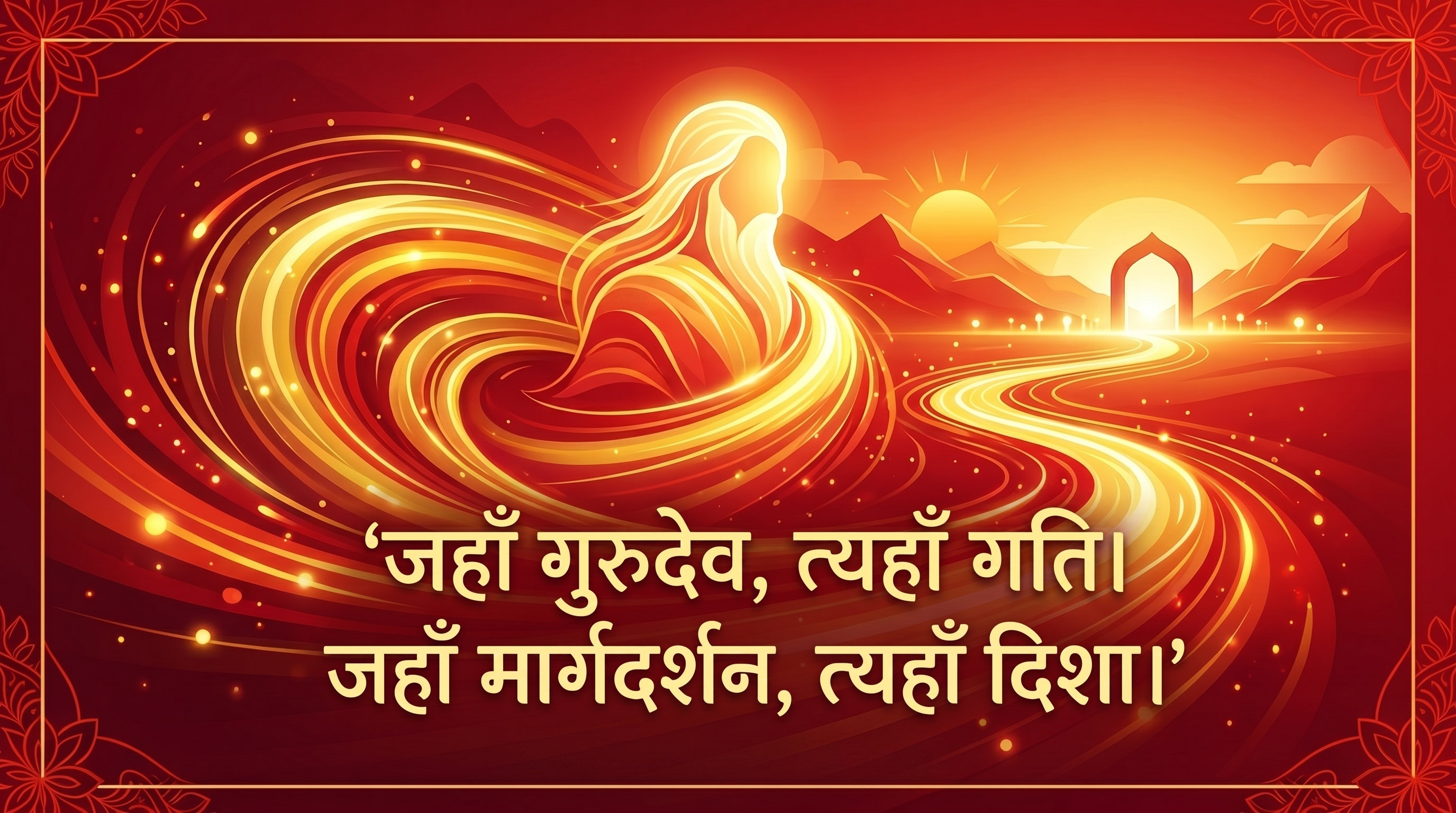 Inspirational quote about Guru's guidance for life's pace and direction.